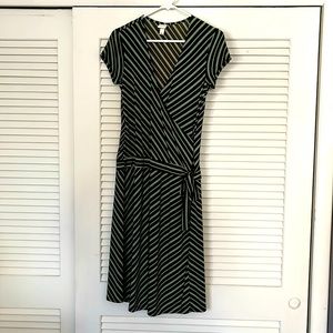 EUC Merona Dress Small Brown/green Stripe